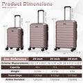 3-Piece Hardside Luggage Set Lightweight Hardside Suitcases with 8-Spinner Wheels