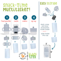 KiddyTrek 4-in-1 Sip & Snack Set - Food Pouch & Juice Box Holder, Snack Cup, Sip Cup ALL IN ONE