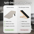 2-in-1 Convertible Wooden Home Step Stool Dog Ramp Stairs, Dog Ramp Ottoman, Folding Non Slip Split Ottoman Doggie Ramp